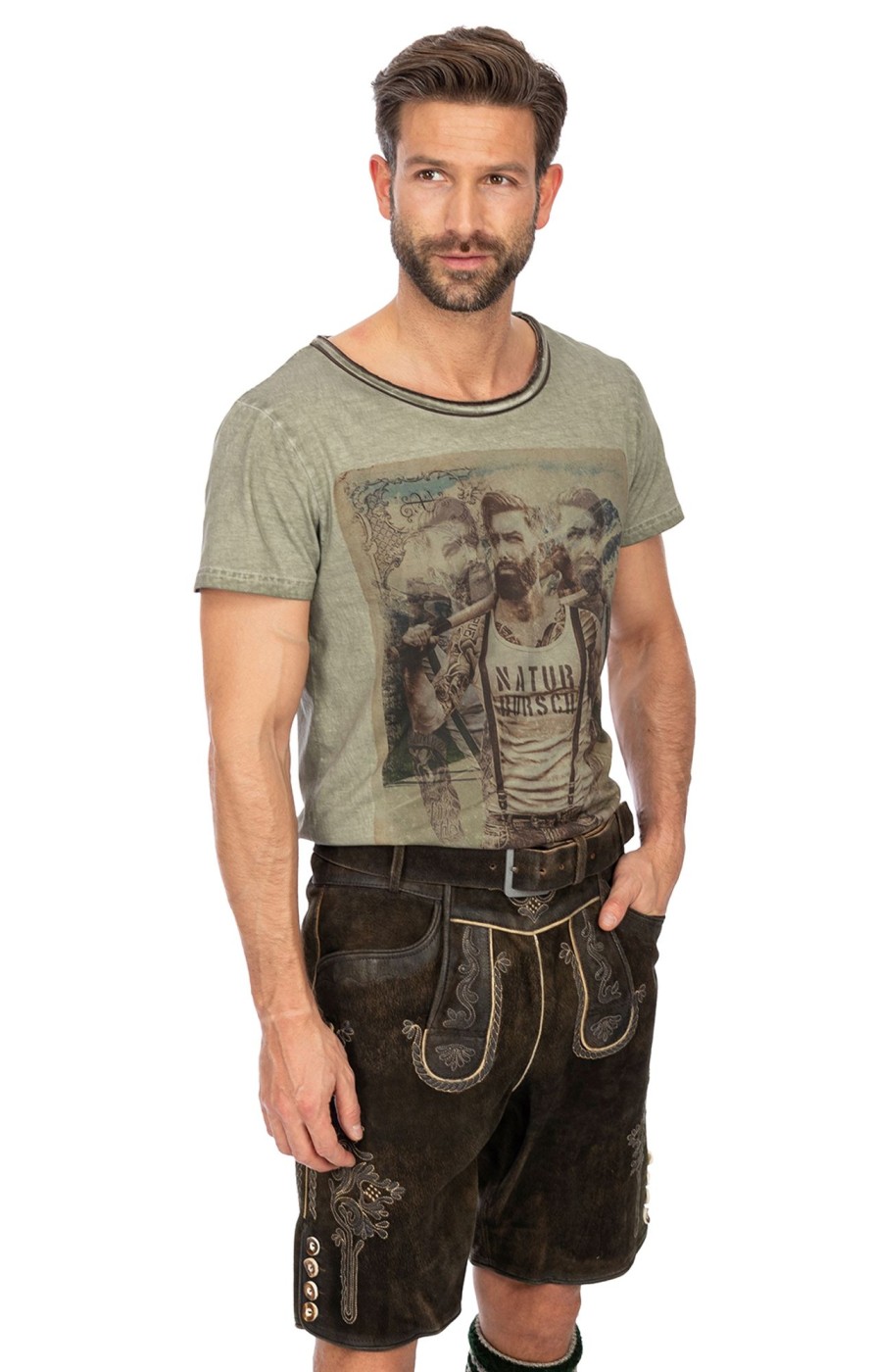 Herren Marjo | Marjo Lederhose Mit Gurtel Schorsch Bostoglossy