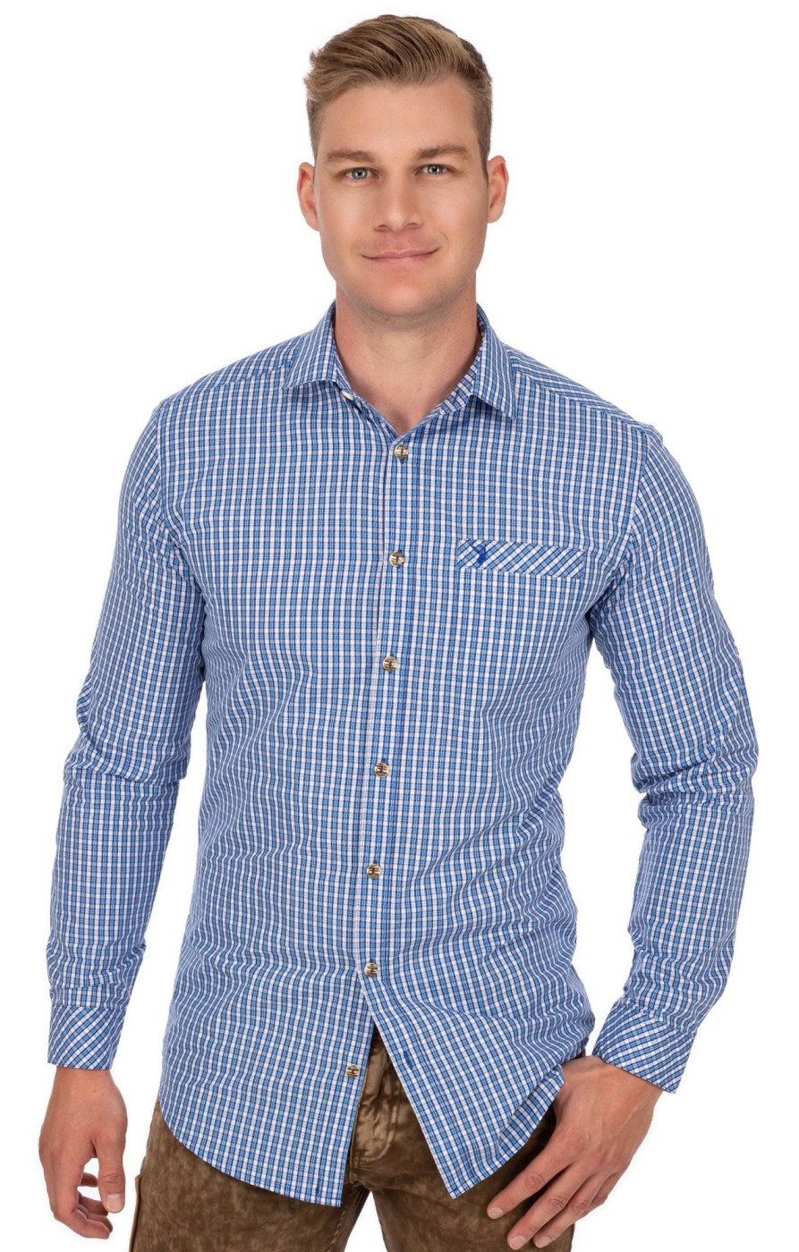 Herren Spieth & Wensky | Spieth & Wensky Hemd Neptun Blau (Slim Fit)