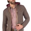 Herren Spieth & Wensky | Spieth & Wensky Trachten Strickjacke Dakar Hoodie Beige Braun Rot