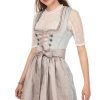 Damen Marjo | Marjo Mini Dirndl 2Tlg. 50Cm Elvina Eisblau Taupe