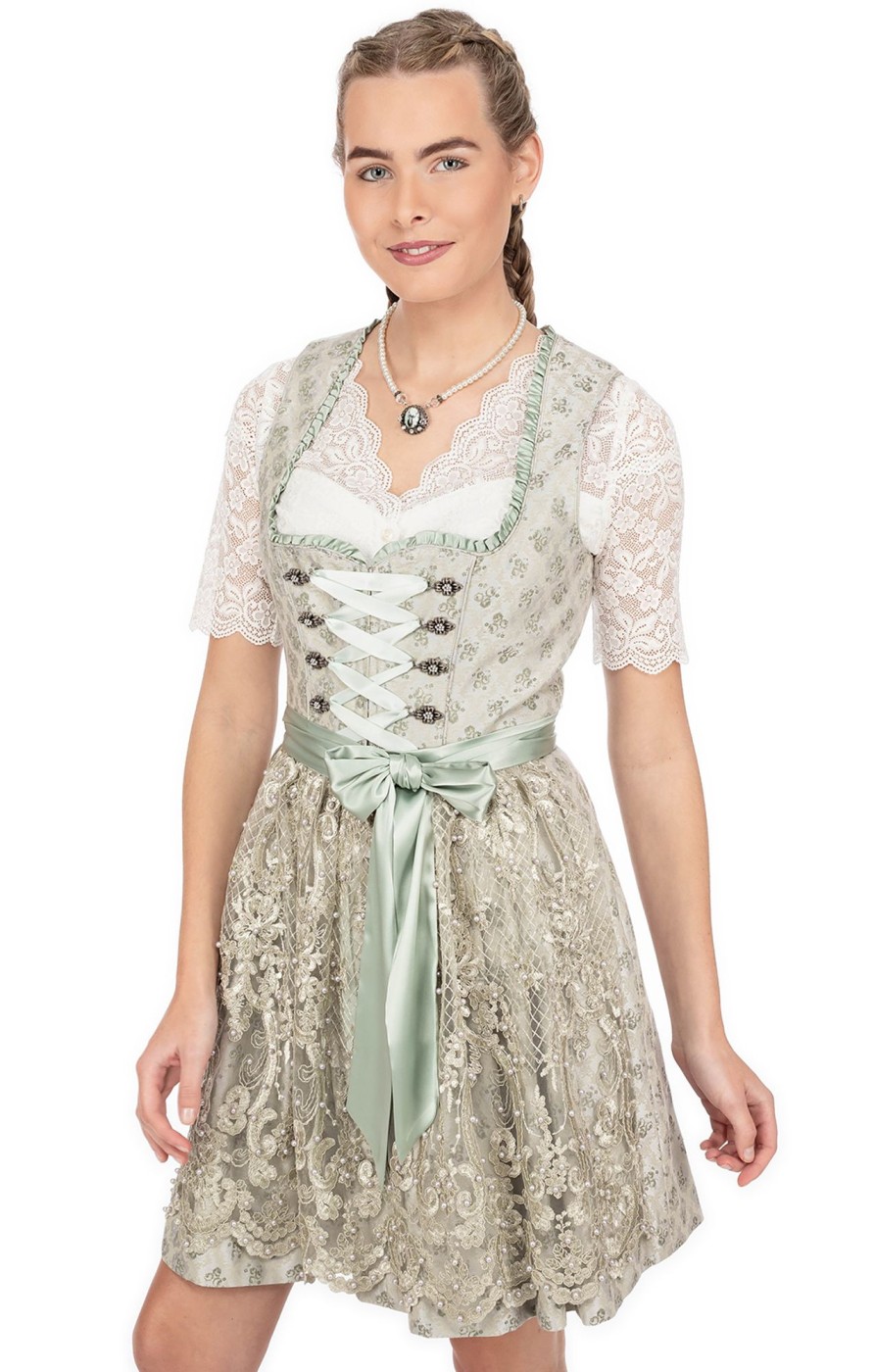 Damen Krüger Dirndl | Kruger Dirndl Mini Dirndl 2Tlg. 50Cm Kalinda Hellgrun