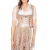 Damen Marjo | Marjo Midi Dirndl 2Tlg. 58Cm Nadina Rose Champagner