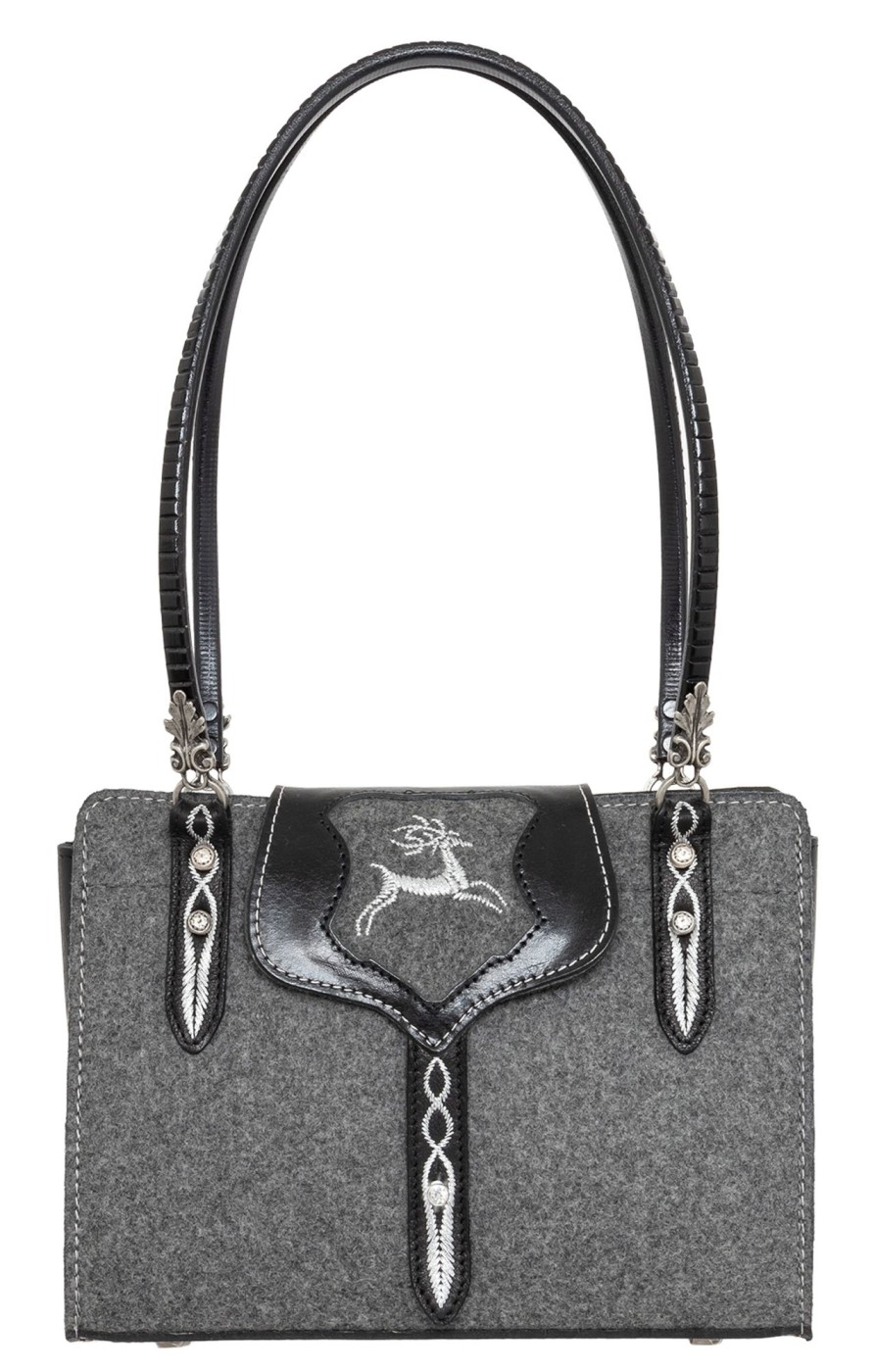 Accessoires Sima | Sima Handtasche "Karree" 196-3815 Schwarz Grau