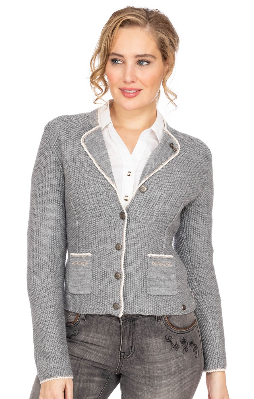 Damen Spieth & Wensky | Spieth & Wensky Strickjacke Aileen Hellgrau