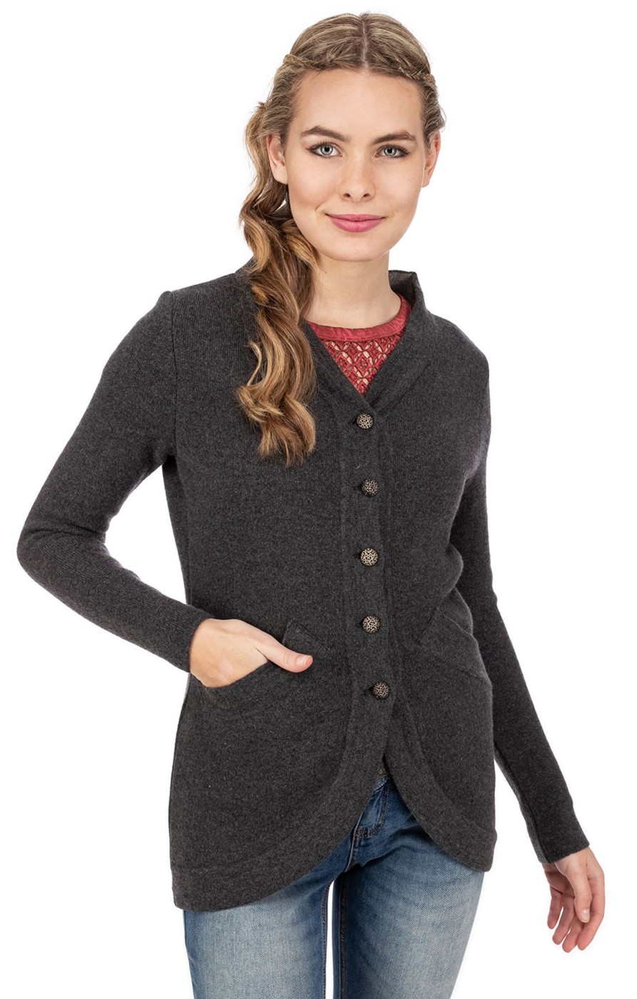 Damen AlpSpur | Alpspur Strickjacke Lisa 11 Dunkelgrau