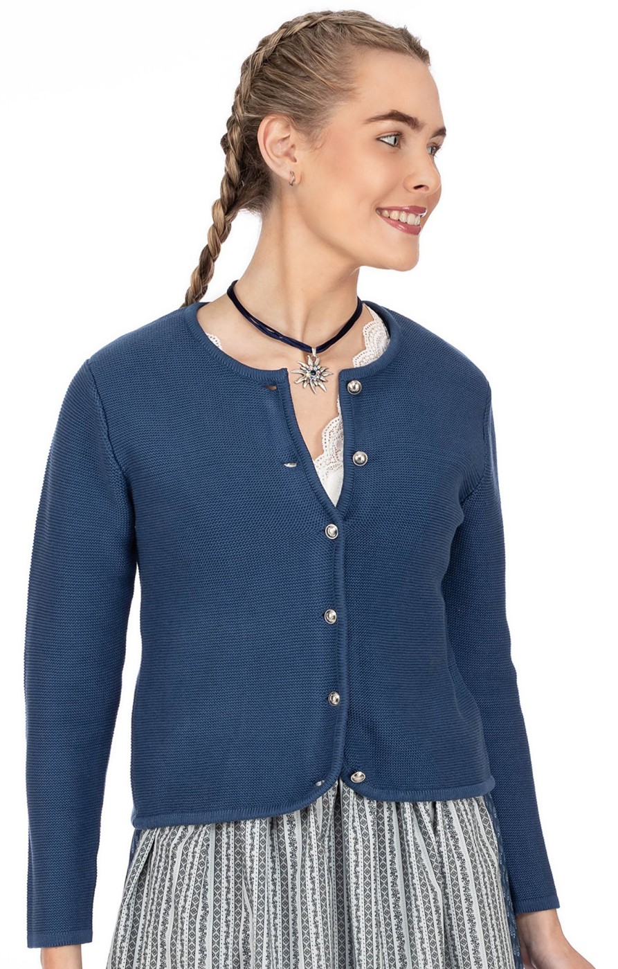 Damen AlpSpur | Alpspur Strickjacke Lina Bio Blue