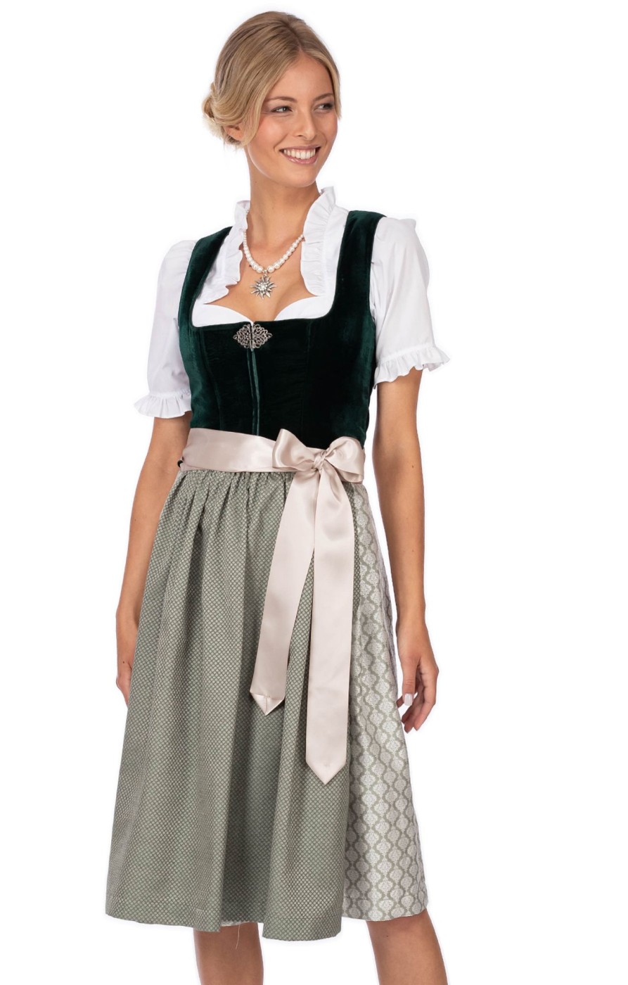 Damen Marjo | Marjo Midi Dirndl 2Tlg. 65Cm Chera Smaragd