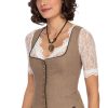 Damen Almsach | Almsach Mieder Clara2 Leinen Khaki