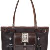 Damen Sima | Sima Metzgertasche 512-3394 Braun Unikat Orig. Antikleder Mit Stick