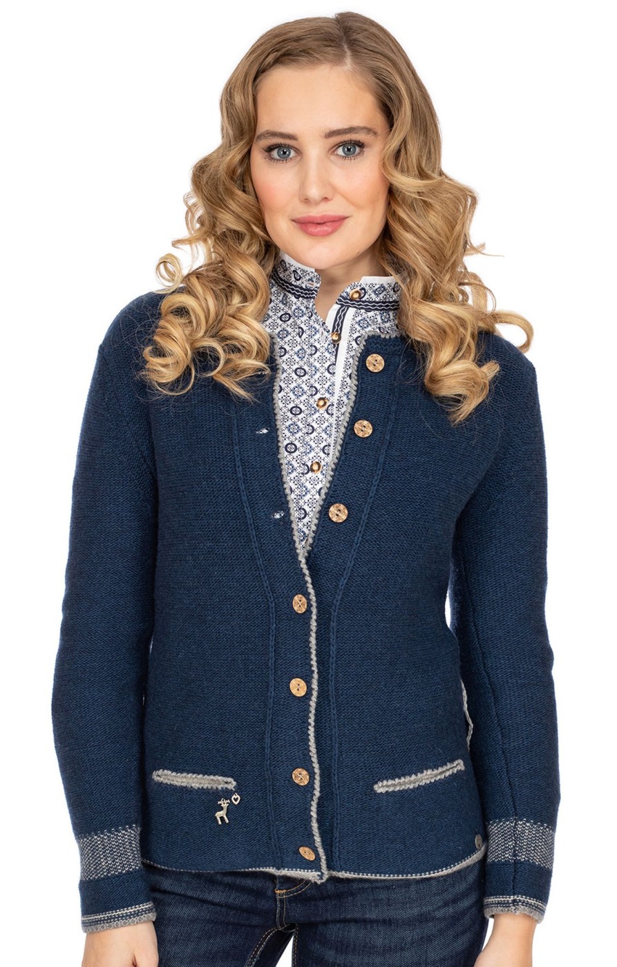 Damen Spieth & Wensky | Spieth & Wensky Strickjacke Aura Dunkelblau