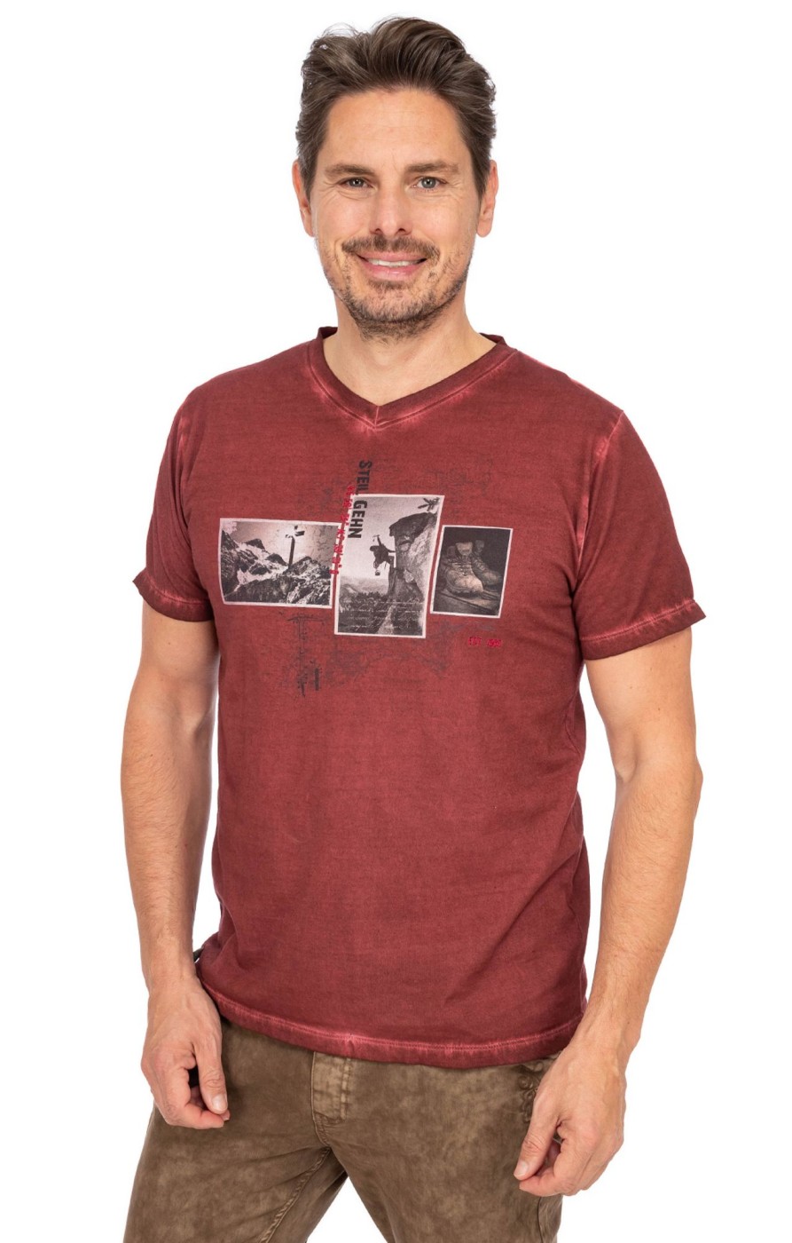 Herren Marjo | Marjo T-Shirt Theodor Weinrot