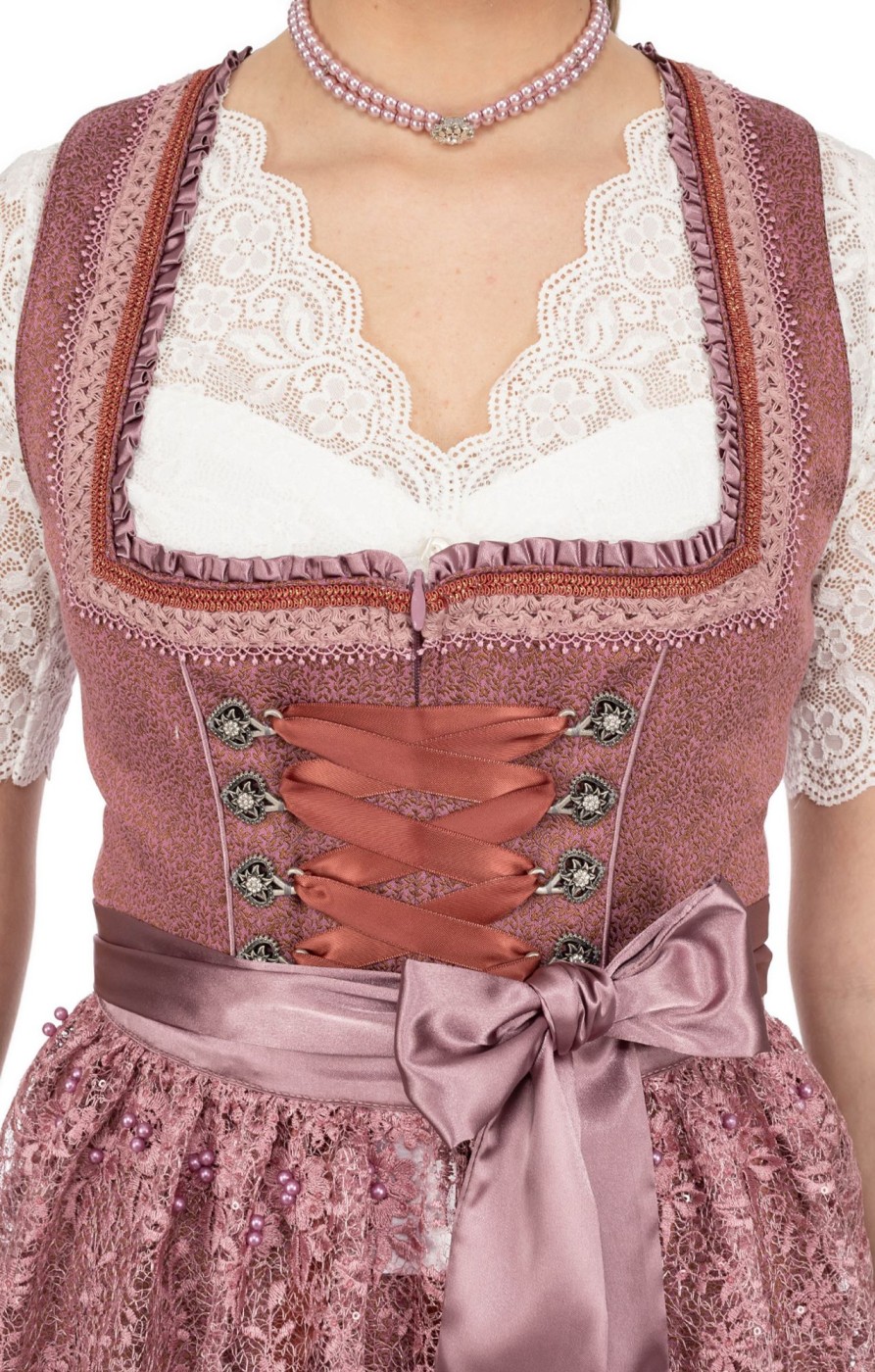 Damen Krüger Dirndl | Kruger Dirndl Mini Dirndl 2Tlg. 50Cm Seline Beere