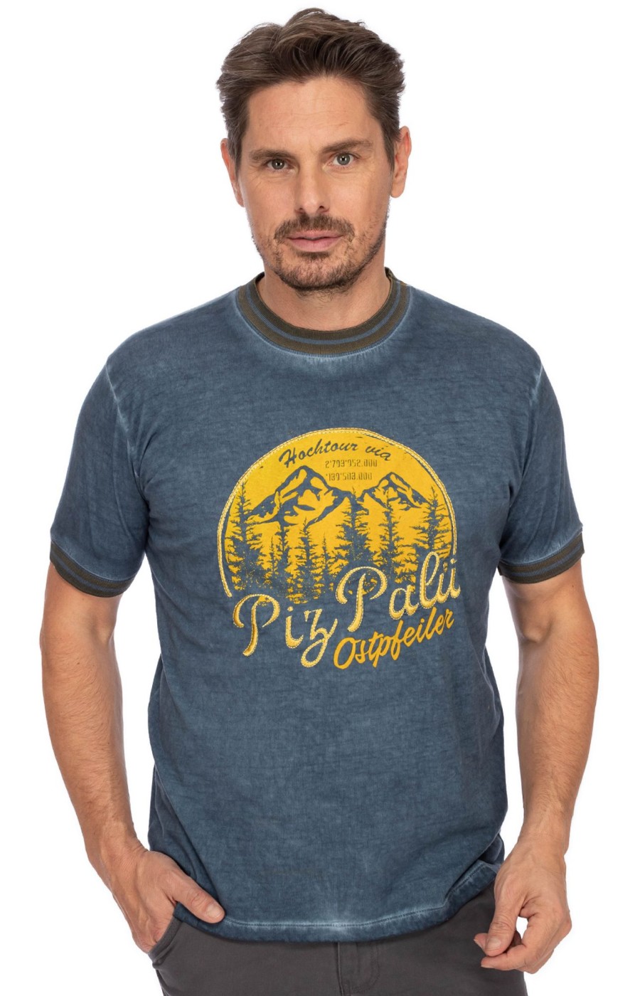 Herren Piz Palü | Piz Palu Herren T-Shirt Triefenstein Schieferblau