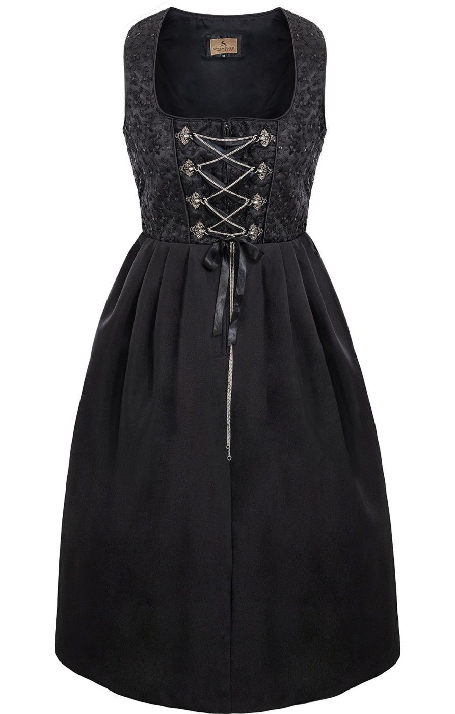 Damen Gwandler | Gwandler Midi Dirndl 1Tlg. 70Cm Ina Schwarz