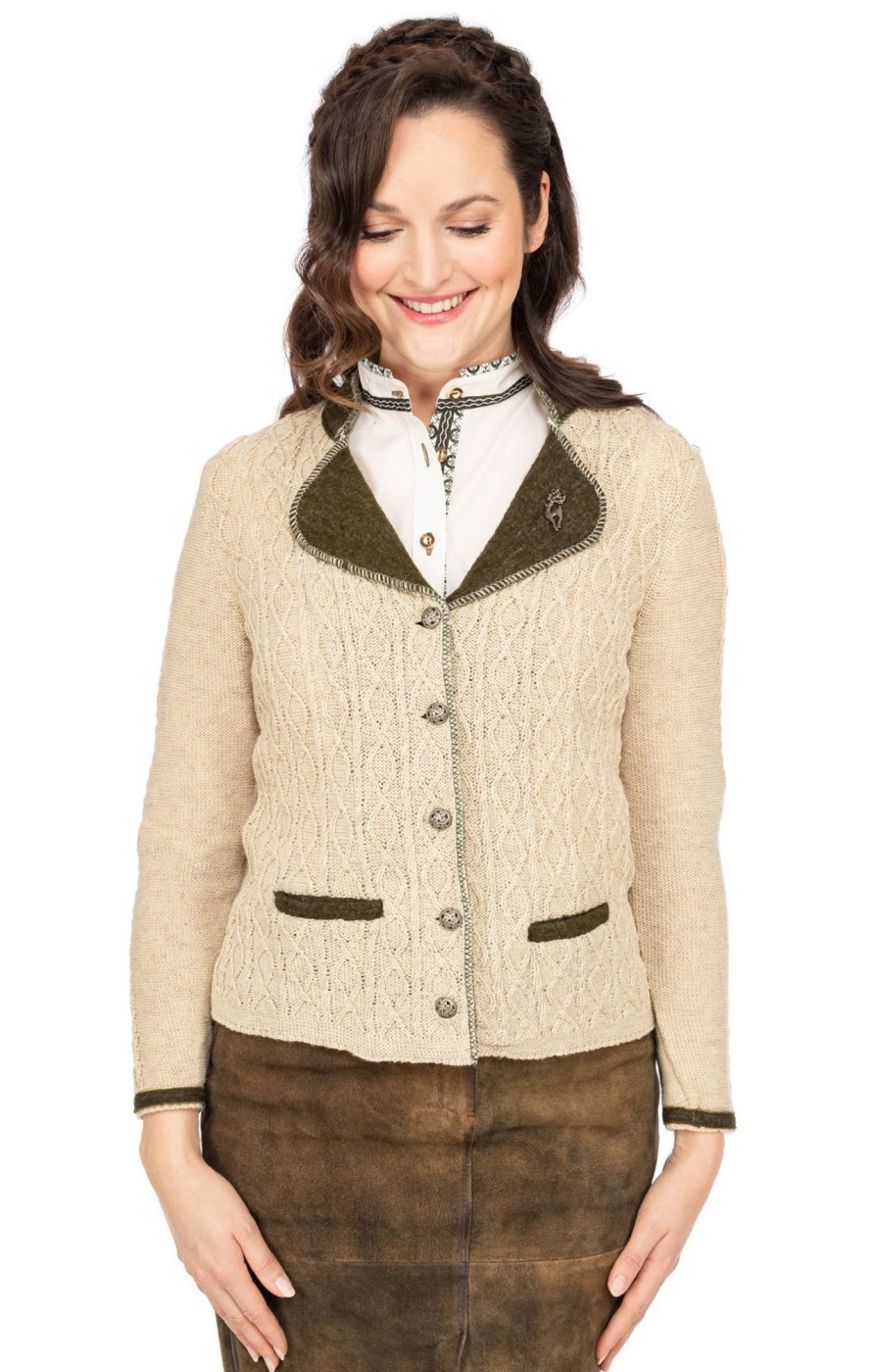 Damen Almsach | Almsach Strickjacke Da1016 Beige