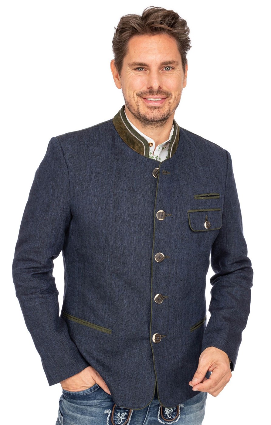 Herren Almsach | Almsach Jacke 2540-Zv91 Blau Olive Grey