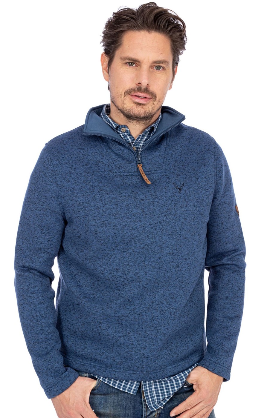 Herren OS-Trachten | Os-Trachten Wanderpullover Attlesee Marine