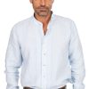 Herren Almsach | Almsach Hemd Stehkragen 175Li Hellblau (Slim Fit)