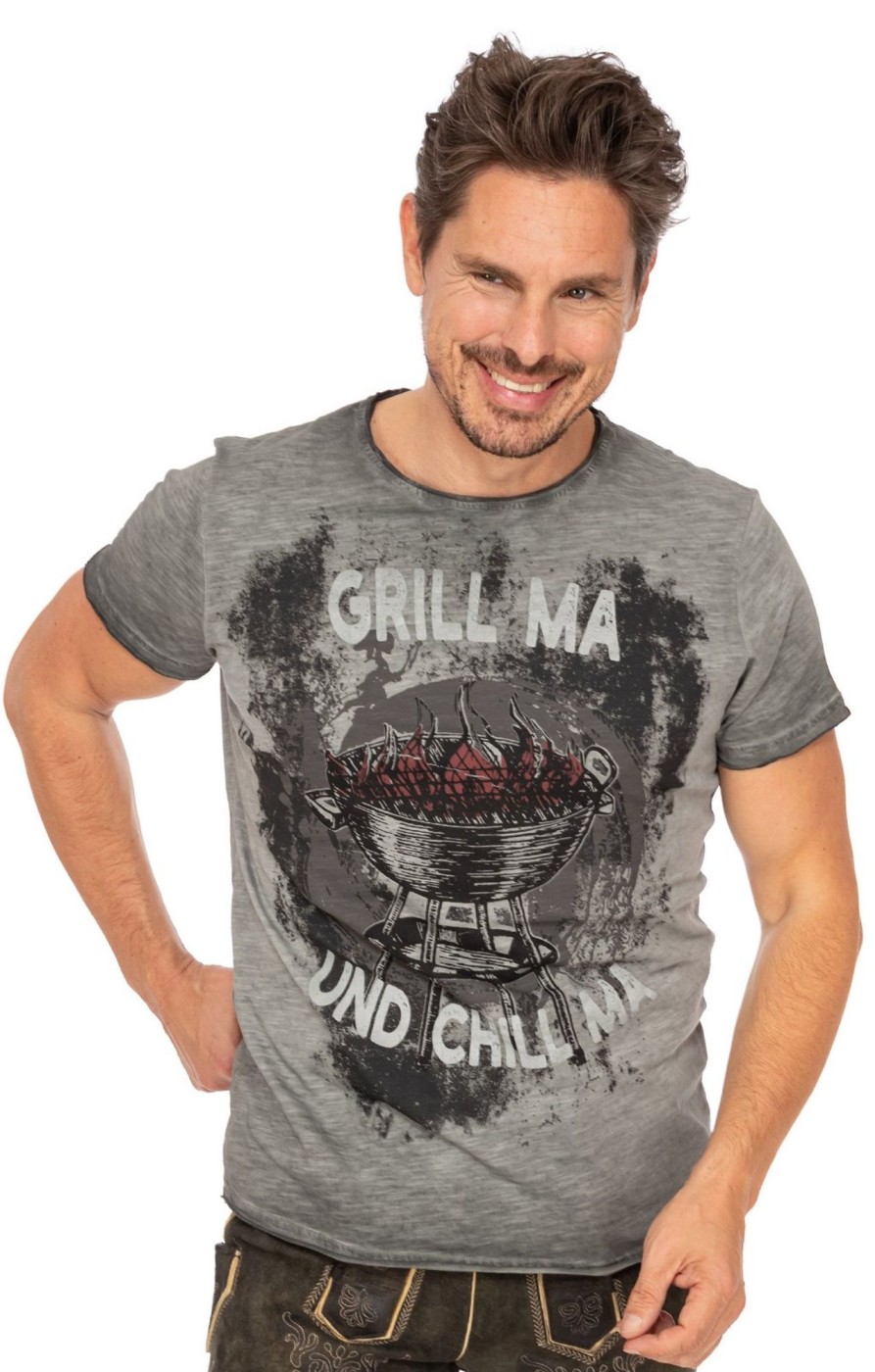 Herren Hangowear | Hangowear T-Shirt Grill & Chill Grey