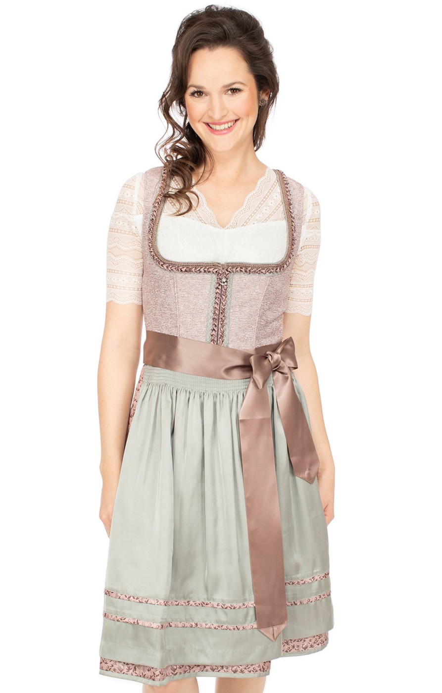 Damen Krüger Dirndl | Kruger Dirndl Midi Dirndl 2Tlg. 60Cm Varija Rose