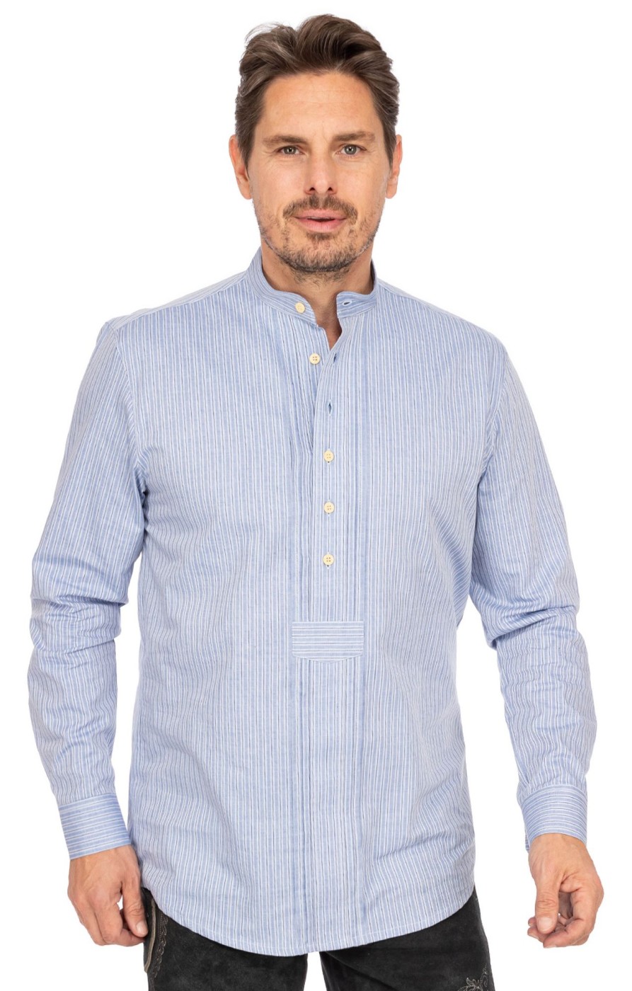 Herren Gipfelstürmer | Gipfelsturmer Pfoadhemd 420001-4200-42 Mittelblau (Regular Fit)