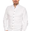 Herren Gipfelstürmer | Gipfelsturmer Hemd Stehkragen 420003-3829-112 Weis Hellgrau (Slim Fit)