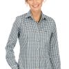 Damen OS-Trachten | Os-Trachten Bluse Langarm Checkered Tanne