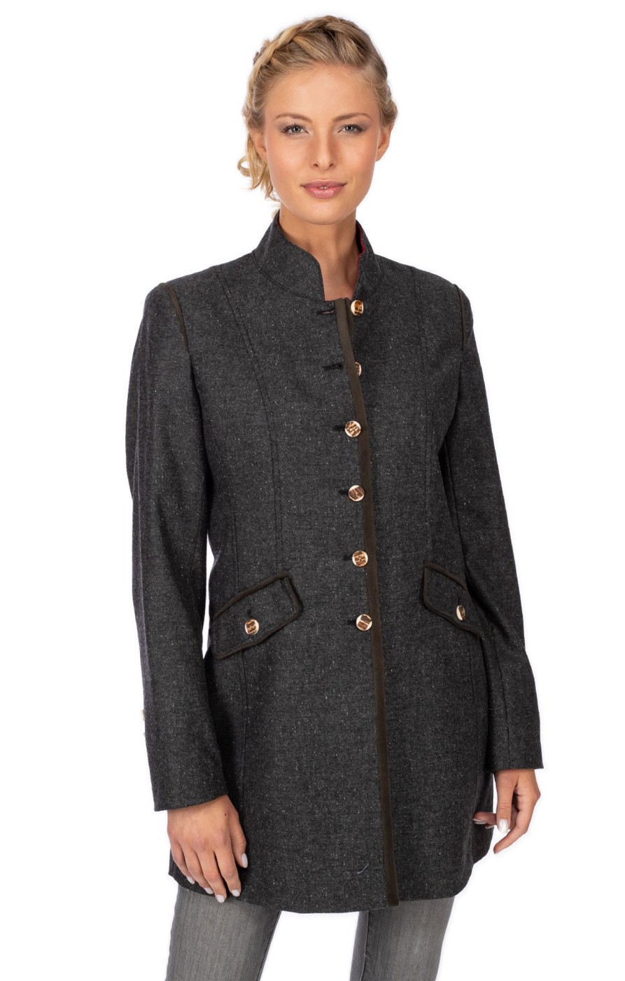 Damen OS-Trachten | Os-Trachten Longjacket Rosenheim Anthrazit