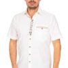 Herren OS-Trachten | Os-Trachten Kurzarmhemd 421002-3949-1 Weis (Regular Fit)