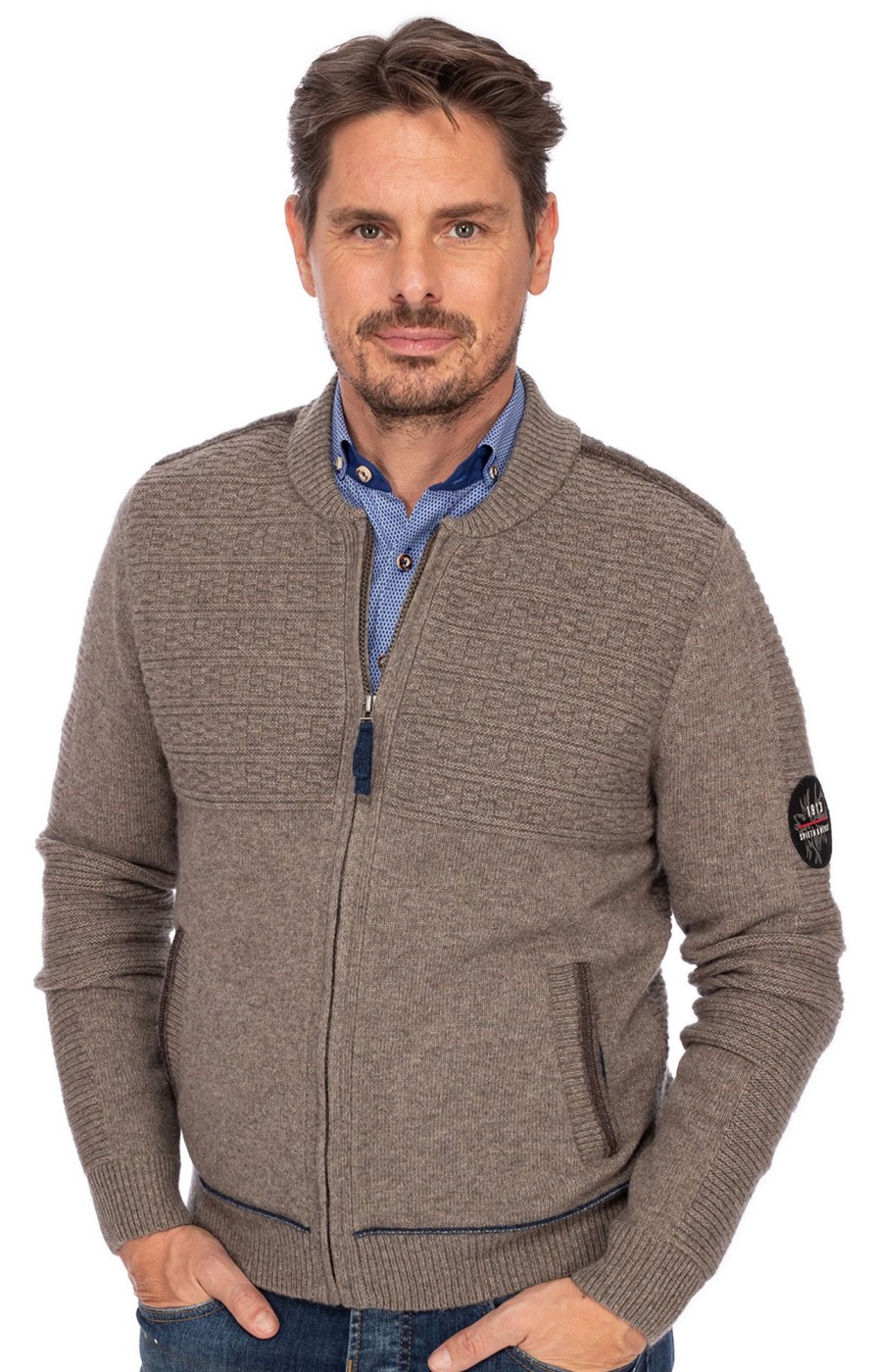 Herren Spieth & Wensky | Spieth & Wensky Strickjacke Talheim Nuss Meliert