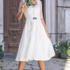 Damen Marjo | Marjo Midi Dirndl 2Tlg. 68Cm Marianna Offwhite