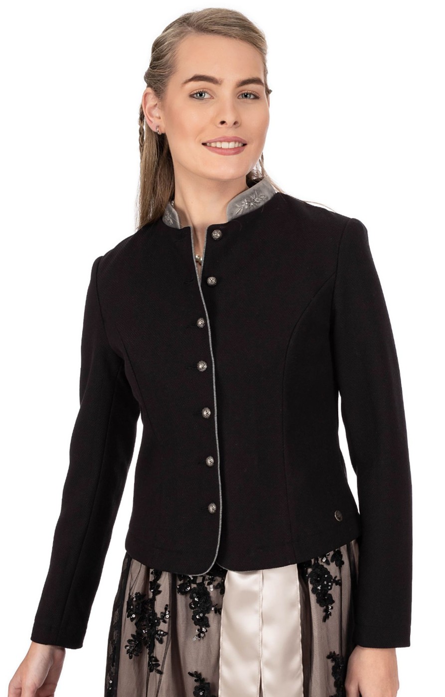 Damen Spieth & Wensky | Spieth & Wensky Jacke Bambus Schwarz