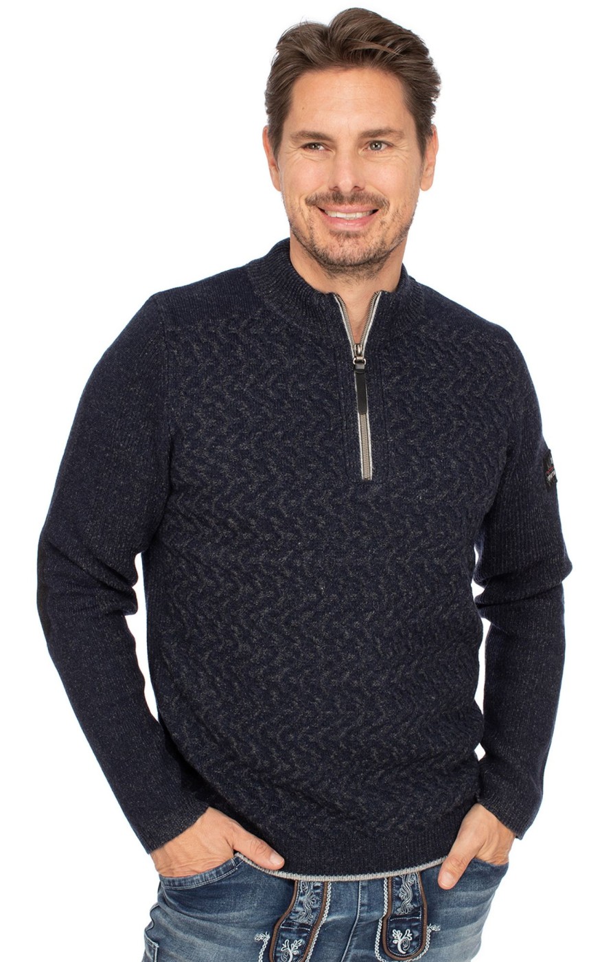 Herren Spieth & Wensky | Spieth & Wensky Strickpullover Azius Nachtblau