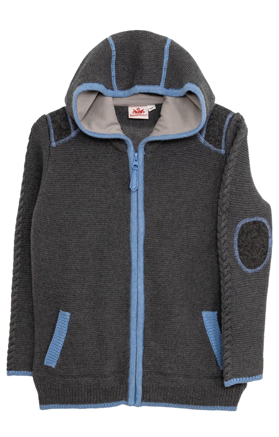 Kinder Spieth & Wensky | Spieth & Wensky Kinderstrickjacke Specht Grau Blau