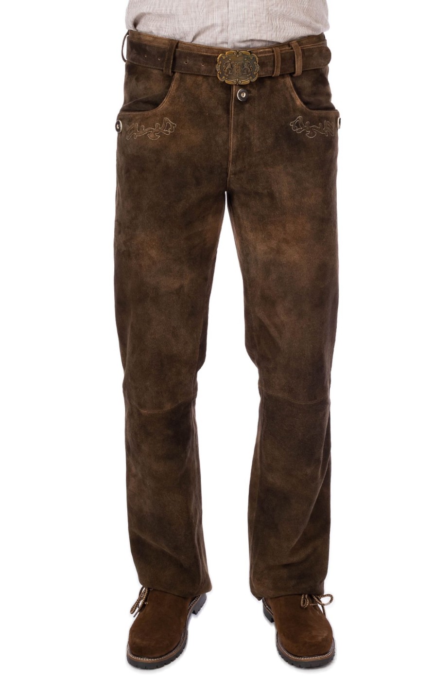 Herren Almsach | Almsach Lederhose Lang Mit Gurtel He1051 Deerlook