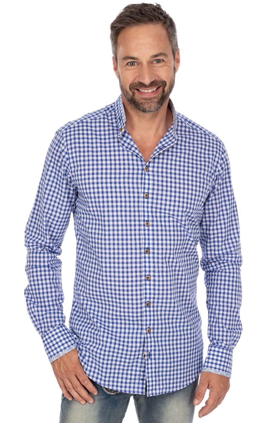 Herren Gipfelstürmer | Gipfelsturmer Hemd 420000-4275-42 Mittelblau (Slim Fit)