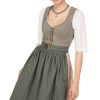 Damen Marjo | Marjo Midi Dirndl 2Tlg. 65Cm Romy Flaschengrun