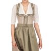 Damen Marjo | Marjo Midi Dirndl 2Tlg. 65Cm Leni Champagner Salbei