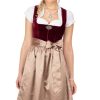 Damen Marjo | Marjo Midi Dirndl 2Tlg. 65Cm Fenja Rubin