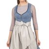 Damen Marjo | Marjo Midi Dirndl 2Tlg. 65Cm Holly Taubenblau Silber