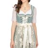 Damen Marjo | Marjo Mini Dirndl 2Tlg. 58Cm Daria Wasserblau Creme