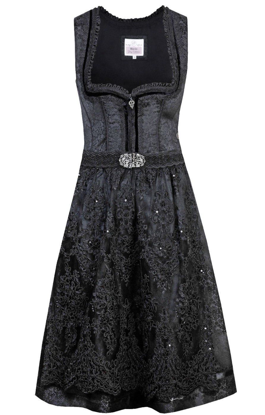 Damen Marjo | Marjo Midi Dirndl 2Tlg. 65Cm Kordula Schwarz