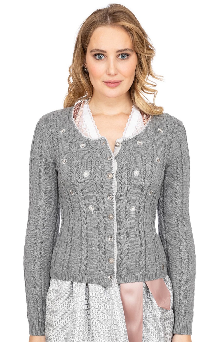 Damen Spieth & Wensky | Spieth & Wensky Strickjacke Anne Mittelgrau