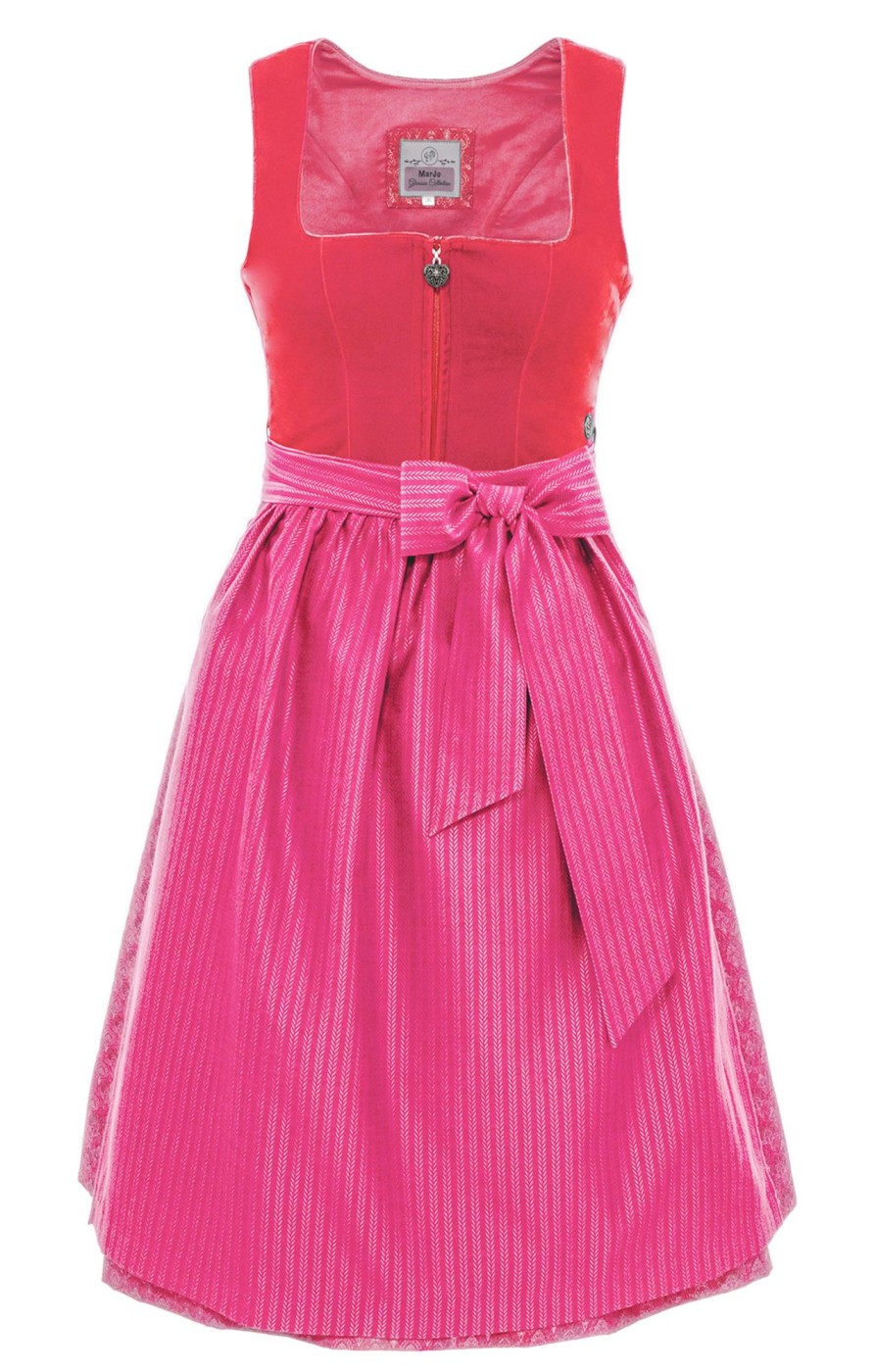 Damen Marjo | Marjo Midi Dirndl 2Tlg. 65Cm Zoey Hot Pink