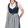 Damen Marjo | Marjo Midi Dirndl 2Tlg. 65Cm Romy Rauchblau