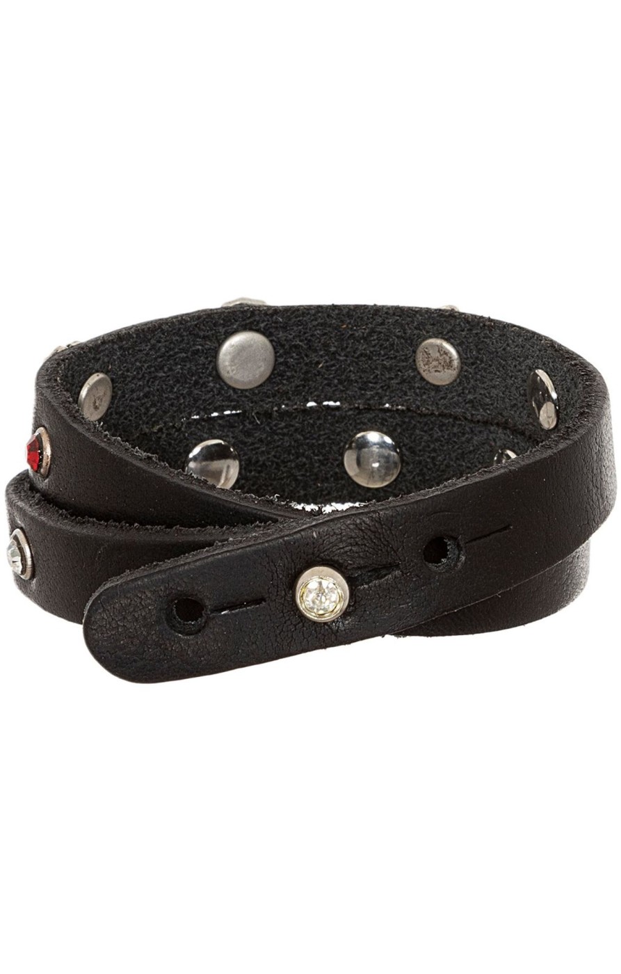 Accessoires Sima | Sima Armband 55104 Nappa Schwarz